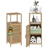 Bellamio Badschrank Newa mit 4 Ablagen, Badezimmerschrank schmal mit 1...