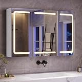 mojiasion Badezimmerschrank mit LED-Beleuchtung,Steckdose & 3...