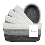 Verdenu Aufbewahrungskorb Geflochten Baumwollseil, 5er Set Körbe...