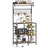 HOMCOM Küchenregal mit DREI Steckdosen und LED-Beleuchtung,...