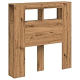 vidaXL LED-Kopfteil Artisan-Eiche 100x18,5x103,5 cm Holzwerkstoff