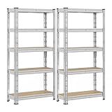 SONGMICS Schwerlastregal, 2er Set, Kellerregal, 30 x 75 x 150 cm, bis...