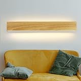 ZMH LED Wandlampe innen Wandleuchte: 52CM Holz Modern Flurlampe Up und...