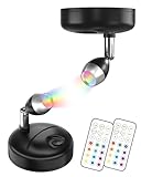 TrustWheel RGB LED Spots Batterie mit Fernbedienung, Kleiner Indoor...