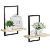 Walasis Wandregal Schwarz Metall Quadratische: 2er Set Modern...