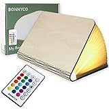 BONNYCO Buchlampe Holz mit Farbwechsel 16 Farben und Timer. LED...