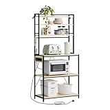 WOLTU 6-stöckiges Küchenregal mit Steckdosen, Mikrowellenregal mit 6...