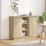 Zeehear Sideboard Sonoma Eiche, Holzwerkstoff, 90x32x75 cm, mit Regal...