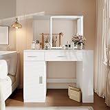 Große Schminktisch mit LED Beleuchtung, Frisiertisch mit großem...