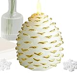 LED Tannenzapfen Kerzen Batteriebetriebene Kerzen mit flackerndem...