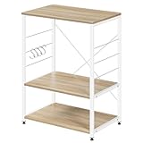 eSituro Küchenregal, Mikrowellenregal mit 4 Haken, Backregal mit 3...