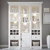 Lomadox Wohnzimmer Bücherregal im Landhaus Stil Dekor Pinie weiß Nb....
