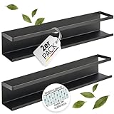 LIKAYA® Gewürzregal 2er Set – Schwarzes Metallregal für...