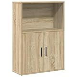 WRJENFSC Bücherregal mit Türen Sonoma-Eiche Holzwerkstoff 60x24x85...