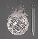 Weihnachtskugel LED Timer Glaskugel 12cm zum Hängen Hängedeko Glas...