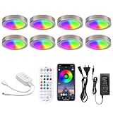 LABOREDUCER RGB Unterbauleuchte Küche LED 8 Stück Farbwechsel...