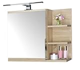 DecoNest Spiegelschrank 60x50 Sonoma Eiche, Badezimmerschrank mit...