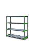 MODO24 Jupiter-4 Plastikregal, Kunststoffregal mit 4 Fachböden,...