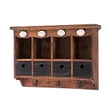 DESIGN DELIGHTS WANDREGAL Luna | Mahagoni Holz, 60 cm, mit schwarzen...