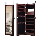 GOPLUS Schmuckschrank mit Spiegel, Spiegelschrank hängend mit...