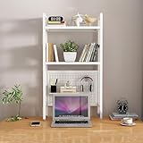 Doppelschichtiger weißer Schreibtisch 55 cm Bücherregal für...