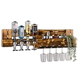 Weinbar / Schnapsbar mit Flaschenhalter, Weinregal Paletten-Möbel,...