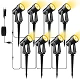 Pogestrand LED Gartenbeleuchtung mit Strom,28M/92FT 8er-1 Set,2400LM...