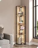 GOEBLESON Stehlampe Wohnzimmer mit Regal, Dimmbare Stehleuchte aus...
