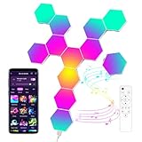 MeRGBW-Home 12 Pcs Hexagon LED Panels, Sechseck Gaming Deko LED...
