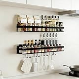 Topnewhome Gewürzregal für ohne Bohren 2er Set 60cm mit 8...