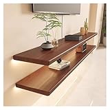 ZCXMNL Schwebendes Regal Mit LED-Beleuchtung, Wandregal Aus Holz,...