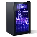 HCK 98L Getränkekühlschrank mit Cyberpunk Modern Beleuchtung,...