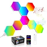 MeRGBW-Home 8 Pcs Hexagon LED Panels, Sechseck Gaming Deko LED...