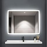 Trintion LED Badspiegel mit Beleuchtung 40x60 Badezimmerspiegel...