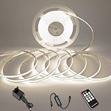 MOJIAZH COB LED Streifen 6000K Kaltweiß, 24V 5M Dimmbares, IP20 TV...