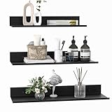 Wisfame Wandregal Metall 3er Set, Schweberegal Schwarz Ohne Bohren,...