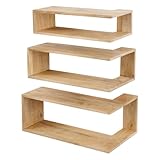 Riess Ambiente Massives 3er Set Wandregale SURREAL - 65 cm - Natur...