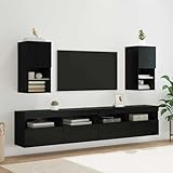 WRJENFSC Wand TV Schrank 2er Set Schwarz Eiche 30,5x30x60 cm Modernes...