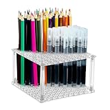 Multifunktionaler Pinselhalter - Acryl Pinselständer Mit 96 Fächern...