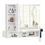 YITAHOME Spiegelschrank Bad mit Beleuchtung, LED Badezimmer...