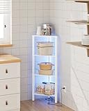 Apetaccat Eckregal mit 4 Ebenen und LED-Beleuchtung, Standregal,...