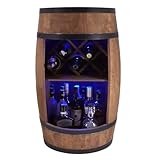 CREATIVE COOPER Fass bar mit Weinhalter - Weinregal LED RGB - Holzfass...