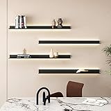 SHENJIA Schweberegal mit LED-Licht, Wandregal für Wohnzimmer,...
