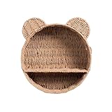 BOJHGO Wand-BüCherregal Gewebtes hängendes Korbregal, Rattanimitat,...