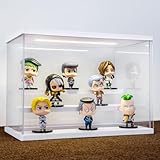 AZEYN Acryl Vitrine mit LED Beleuchtung, 3/4/5/6 Stufen Staubdicht...