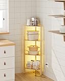 Apetaccat Eckregal mit 4 Ebenen und LED-Beleuchtung, Standregal,...