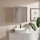 HAJDUK FURNITURE Spiegelschrank Bad Weiß- 50x60 cm -...