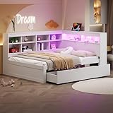 Daybett Doppelbett 140x200cm mit Schubladen, Tagesbett mit Regalen und...