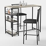 Xbro Bartisch Set 3-Teilig, Esstisch mit 2 Gepolsterten Stühlen,...