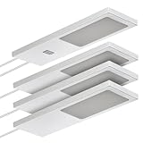 SOTECH 4er Set LED-Möbelleuchte GIULIA II mit/ohne Sensor silbergrau,...